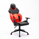Sedia gaming ergonomica regolabile similpelle rosso nero Portimao Fire Saldi