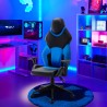 Sedia poltrona gaming ergonomica similpelle nero blu Portimao Sky Vendita
