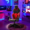 Sedia gaming ergonomica regolabile similpelle rosso nero Portimao Fire Vendita