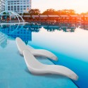 Sdraio lettino prendisole moderno in polietilene bianco per piscina giardino Sirio Vendita