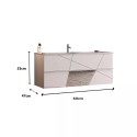 Mobile bagno 2 cassetti sospeso con lavabo bianco lucido Kelly Costo