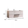 Mobile bagno 2 cassetti sospeso con lavabo bianco lucido Kelly Costo