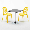 Tavolino Quadrato Nero 70x70cm Con 2 Sedie Interno WEDDING Mojito Caratteristiche