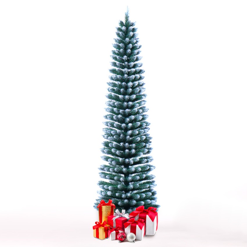 Albero di Natale innevato artificiale slim 210cm salvaspazio Kalevala Promozione