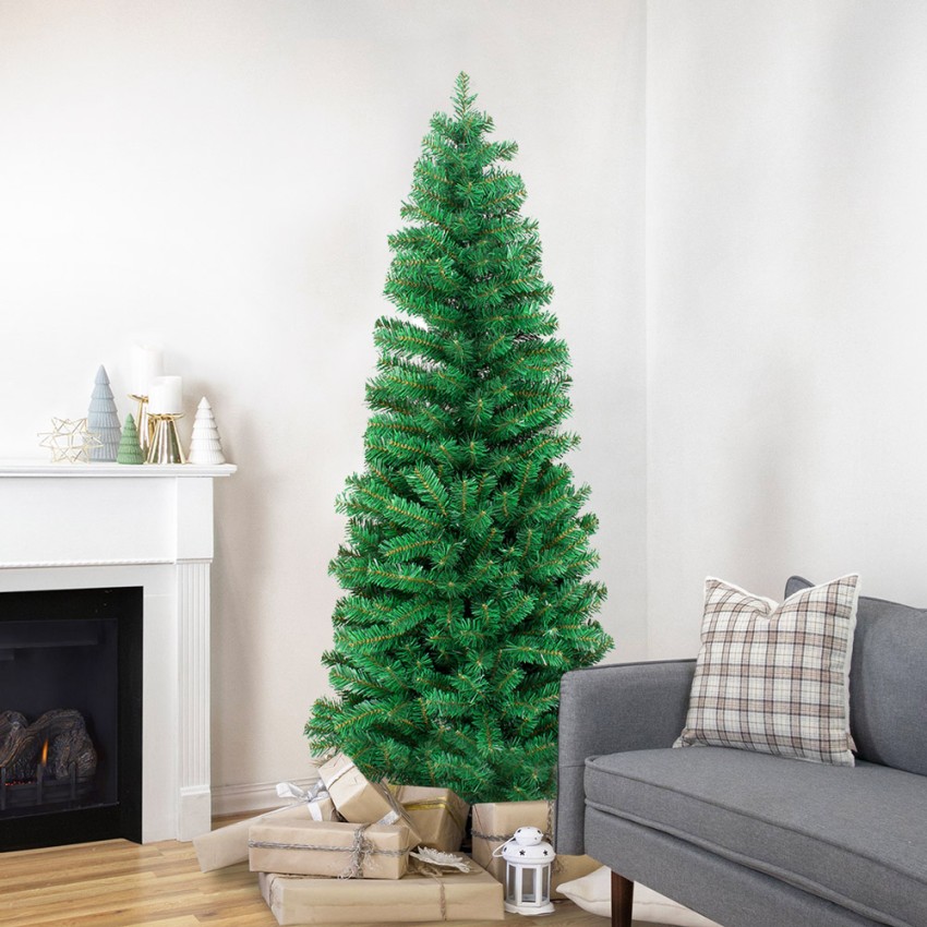 Albero di Natale Artificiale Verde Slim h 210 cm, Perfect Thin Slim
