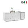 Credenza madia design moderno 4 ante effetto marmo 180x43x79cm Athens Catalogo