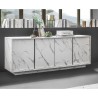 Credenza madia design moderno 4 ante effetto marmo 180x43x79cm Athens Caratteristiche