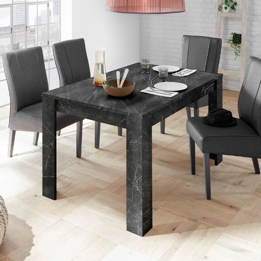 Auris tavolo da pranzo allungabile effetto marmo 90x137-185cm moderno