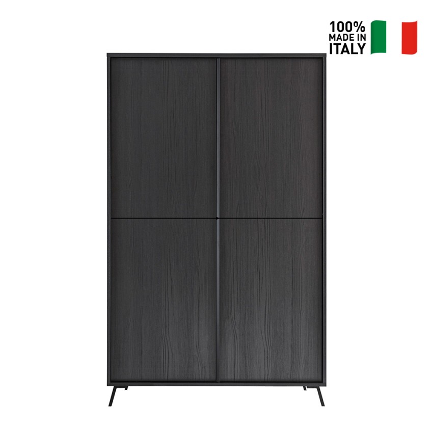 Attaccapanni da Terra 37 x 37 x 174 cm Nero Metallo Marmo