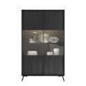 Vetrina design moderno soggiorno salotto mobile 2 ante in vetro Bellac Stock