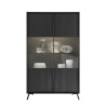 Vetrina design moderno soggiorno salotto mobile 2 ante in vetro Bellac Stock