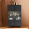 Vetrina design moderno soggiorno salotto mobile 2 ante in vetro Bellac Offerta