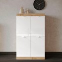 Mobile credenza alta 4 ante bianco lucido rovere cucina soggiorno Curdis