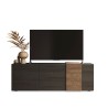Mobile porta TV design moderno 3 ante grigio legno 181x44x86cm Suite Stock