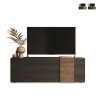 Mobile porta TV design moderno 3 ante grigio legno 181x44x86cm Suite Promozione