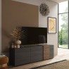 Mobile porta TV design moderno 3 ante grigio legno 181x44x86cm Suite Costo