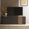 Mobile porta TV design moderno 3 ante grigio legno 181x44x86cm Suite Offerta