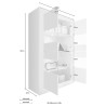 Vetrina salotto moderna 4 ante in legno bianco 102x43cm Tina WB Basic Misure
