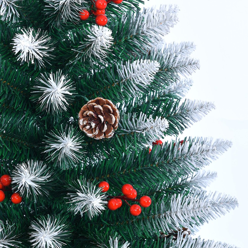 Rovaniemi albero di Natale 210cm artificiale addobbato rami effetto neve