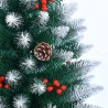 Albero di Natale alto 240cm extra folto artificiale neve e decorazioni Oslo Offerta