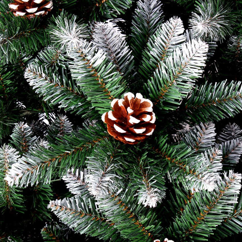 Tampere albero di Natale artificiale verde 210cm rami PVC neve decorazioni