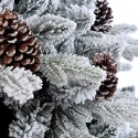 Albero di Natale artificiale innevato decorato con pigne 180cm Faaborg Saldi