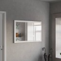 Specchio moderno 110x60cm parete ingresso cornice bianco lucido Nadine Saldi