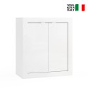 Armadietto da bagno 2 ante contenitore bianco lucido 70x35x78cm Willy Vendita