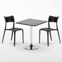 Tavolino Quadrato Nero 70x70cm Con 2 Sedie Interno Parisienne Mojito Scelta