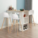 Set 4 sgabelli bar con schienale tavolo alto cucina 120x60cm Mitchell Vendita