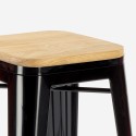 set tavolo alto legno 120x60cm 4 sgabelli da bar nero syracuse Sconti