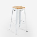 set 4 sgabelli bar cucina tavolo alto 120x60cm bianco legno galles Caratteristiche