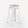 set 4 sgabelli bar cucina tavolo alto 120x60cm bianco legno galles Caratteristiche