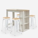 set 4 sgabelli bar cucina tavolo alto 120x60cm bianco legno galles Catalogo