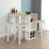 set 4 sgabelli bar cucina tavolo alto 120x60cm bianco legno galles Saldi