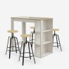 Set tavolo alto cucina 120x60cm 4 sgabelli girevoli regolabili Redmond Prezzo