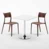 Tavolino Quadrato Bianco 70x70cm Con 2 Sedie Interno Parisienne Cocktail Misure