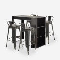 set tavolo alto da bar nero 4 sgabelli con schienale cruzville Sconti