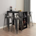 set tavolo alto da bar nero 4 sgabelli con schienale cruzville Offerta