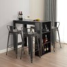 set tavolo alto da bar nero 4 sgabelli con schienale cruzville Offerta