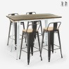 set tavolo bianco alto bar 4 sgabelli metallo schienale belcourt Promozione