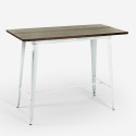 set tavolo bianco alto bar 4 sgabelli metallo schienale belcourt Stock
