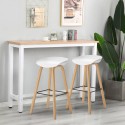 Set tavolo alto 2 sgabelli bar h75cm bianco legno scandinavo Vineland Vendita