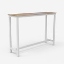 Set tavolo alto bianco legno 140x40cm 2 sgabelli bar girevoli Creswell Offerta