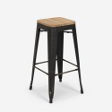 set tavolo alto cucina 2 sgabelli bar legno metallo nero seymour Caratteristiche