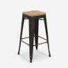 set tavolo alto cucina 2 sgabelli bar legno metallo nero seymour Caratteristiche
