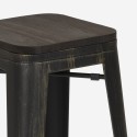 set tavolo alto cucina 2 sgabelli bar legno metallo nero seymour Costo