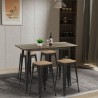 set 4 sgabelli bar industriale tavolo 120x60 nero vintage fordville Saldi