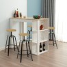 Set tavolo alto cucina 120x60cm 4 sgabelli girevoli regolabili Redmond Stock