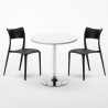 Tavolino Rotondo Bianco 70x70cm Con 2 Sedie Interno Parisienne Long Island Misure